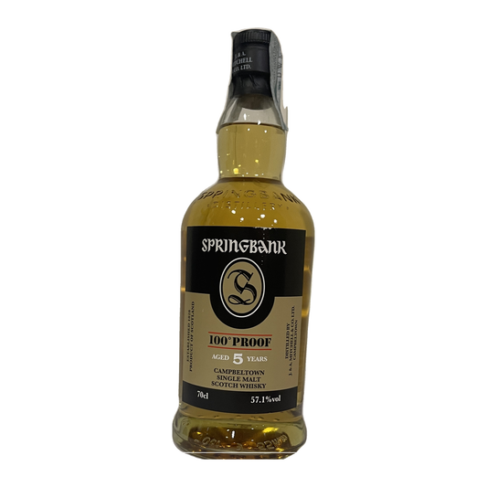 CAMPBELTOWN SINGLE MALT SCOTCH WHISKY AGED 5 YEARS, UNCOLORED, NON CHILL-FILTERED "100° PROOF AGED 5 YEARS" 70 CL - SPRINGBANK (J & A MITCHELL & CO. LTD.)
