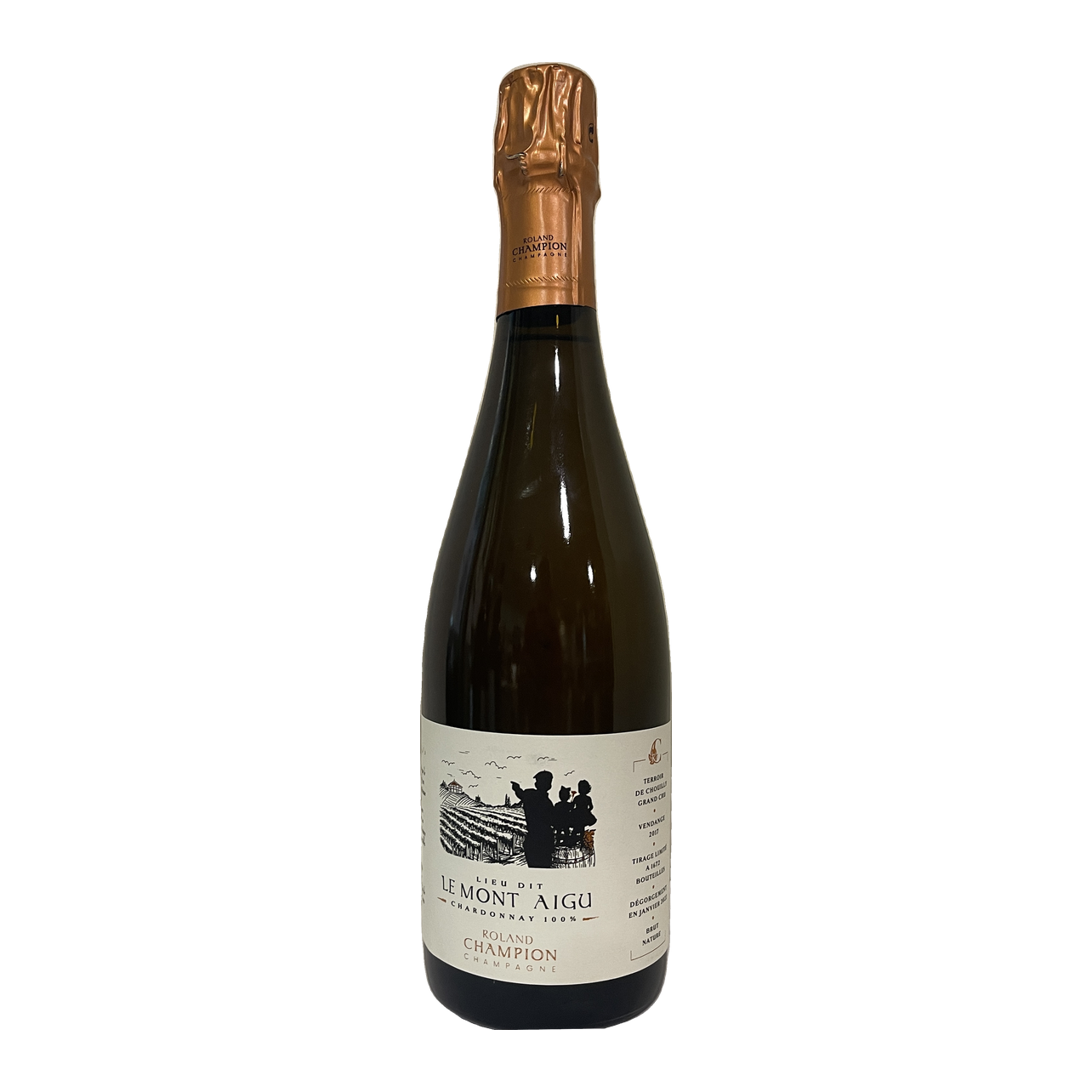 CHAMPAGNE AOC BRUT NATURE "LIEU DIT LE MONT AIGU" 2017 - ROLAND CHAMPION